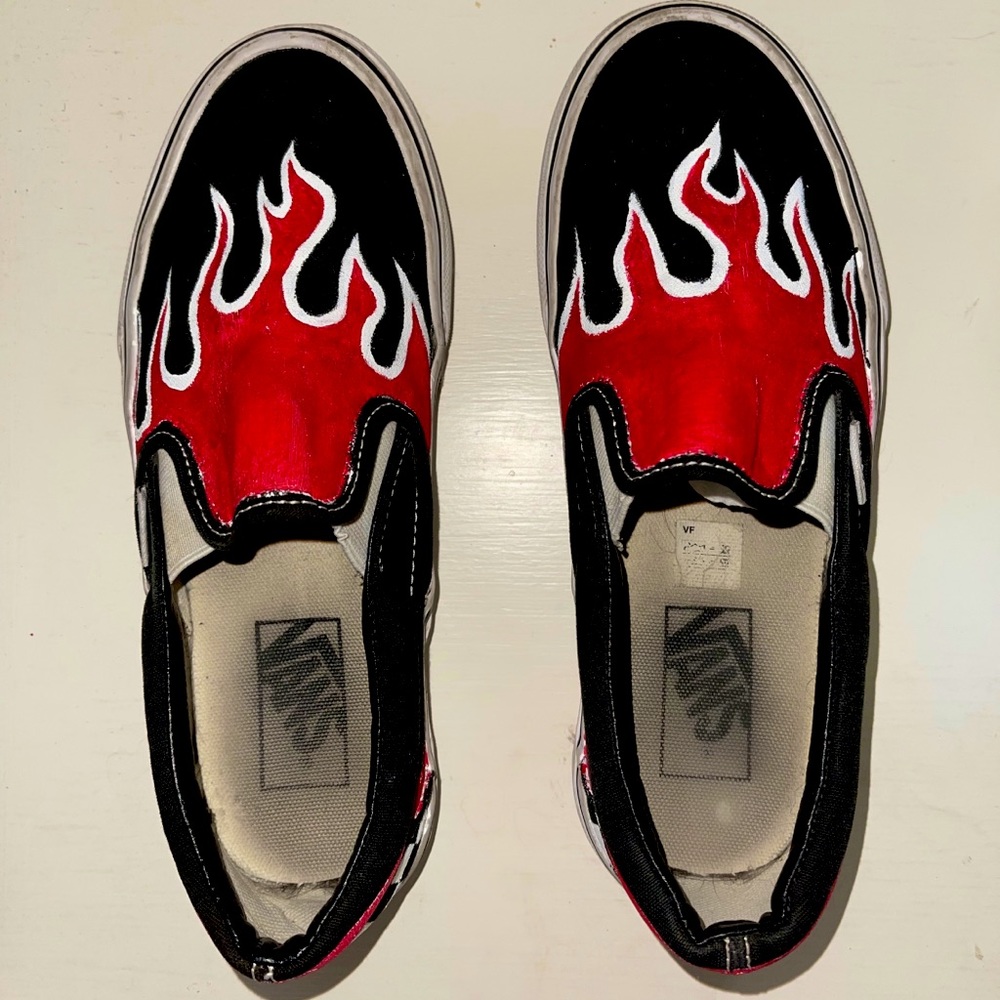 Hand Painted Black Vans